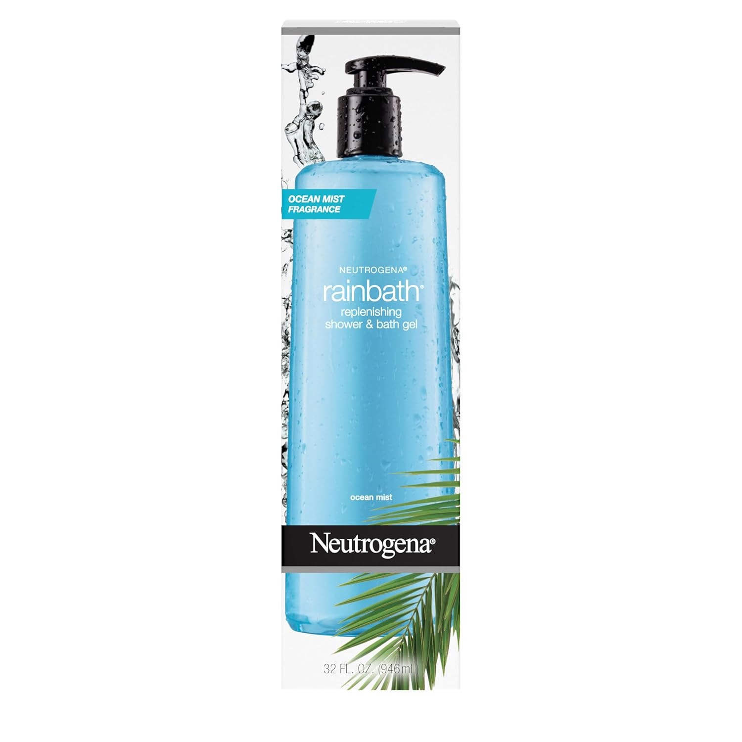 image:imageNeutrogena Rainbath Replenishing Shower and Bath Gel Refreshing Body Wash with Moisturizing Formula for Soft Skin Ocean Mist Scent 32 fl oz 946 mL Pump Bottle32 Fl Oz Pack of 2