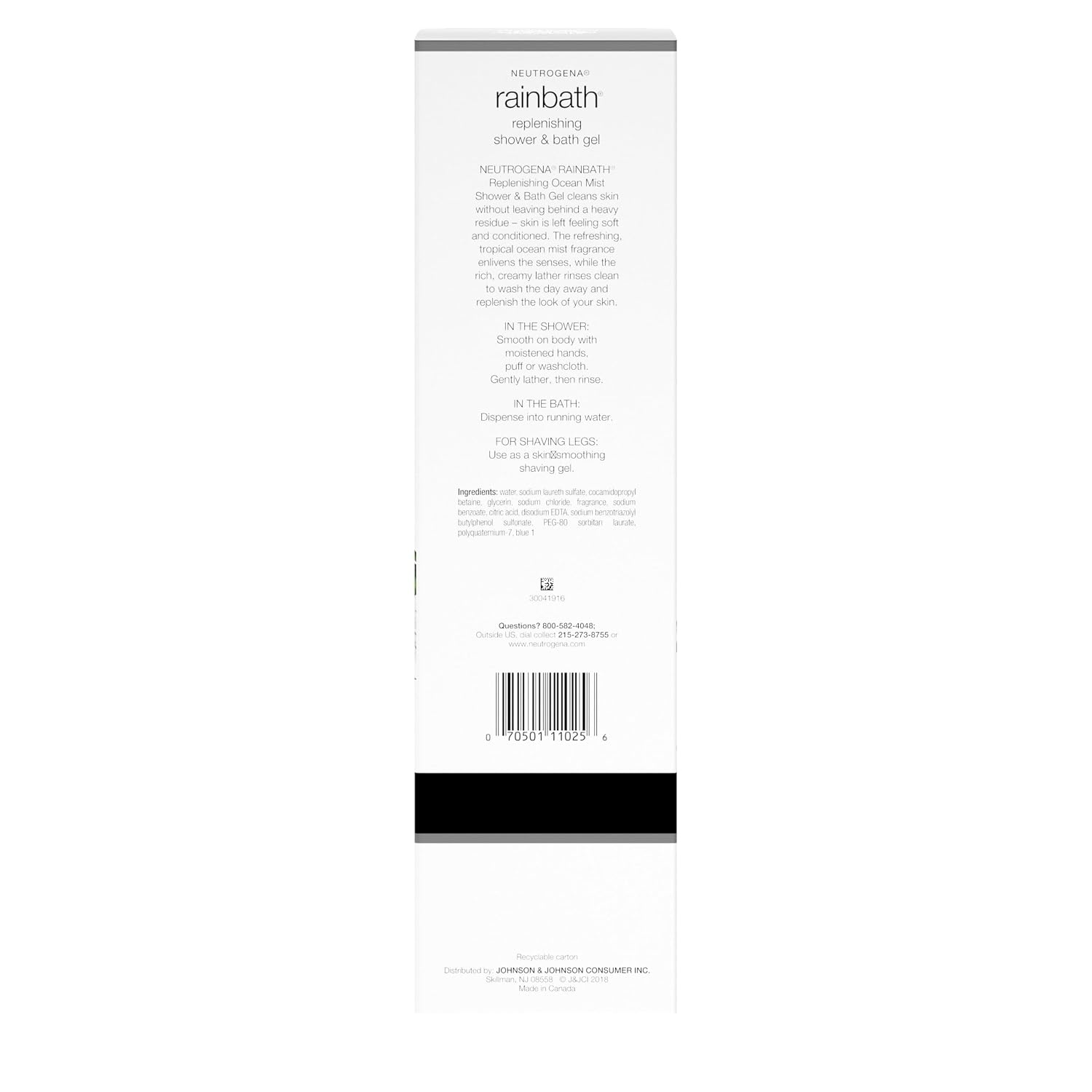 image:imageNeutrogena Rainbath Replenishing Shower and Bath Gel Refreshing Body Wash with Moisturizing Formula for Soft Skin Ocean Mist Scent 32 fl oz 946 mL Pump Bottle32 Fl Oz Pack of 2