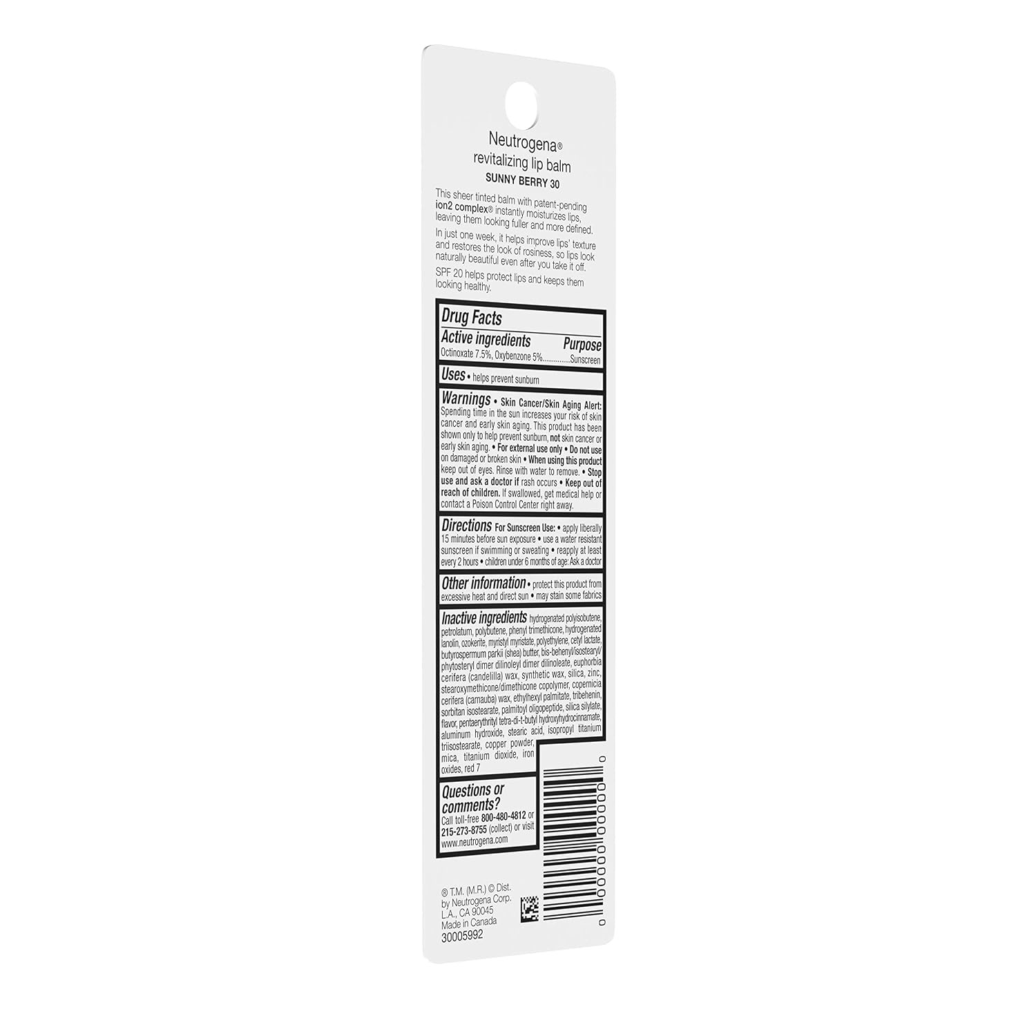 image:imageNeutrogena Revitalizing Tinted Lip Balm Broad Spectrum SPF 20 Sunscreen Moisturizing Lip Balm with a Sheer Tint for Softer Smoother HealthierLooking Lips Sheer Sunny Berry 30 15 oz015 Ounce Pack of 2