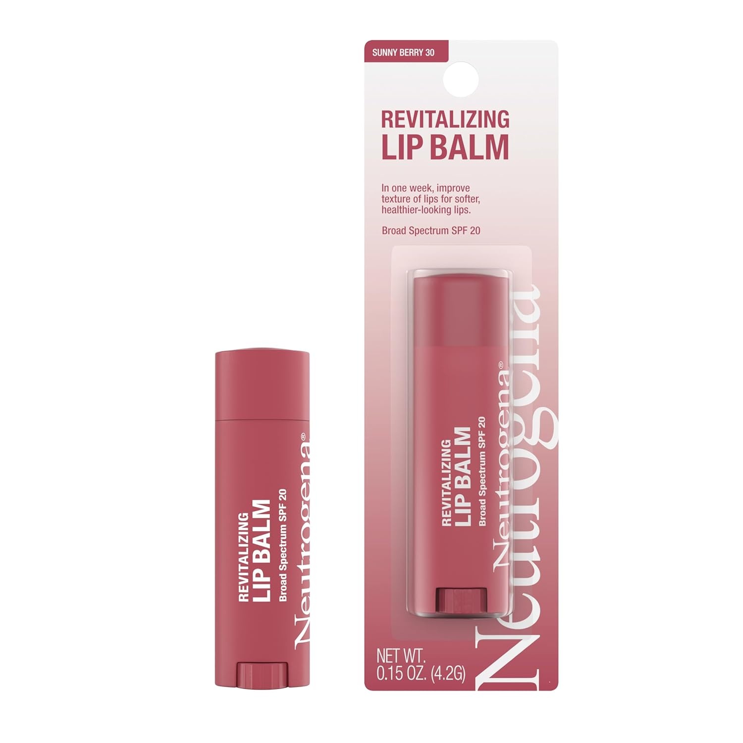 image:imageNeutrogena Revitalizing Tinted Lip Balm Broad Spectrum SPF 20 Sunscreen Moisturizing Lip Balm with a Sheer Tint for Softer Smoother HealthierLooking Lips Sheer Sunny Berry 30 15 oz015 Ounce Pack of 1
