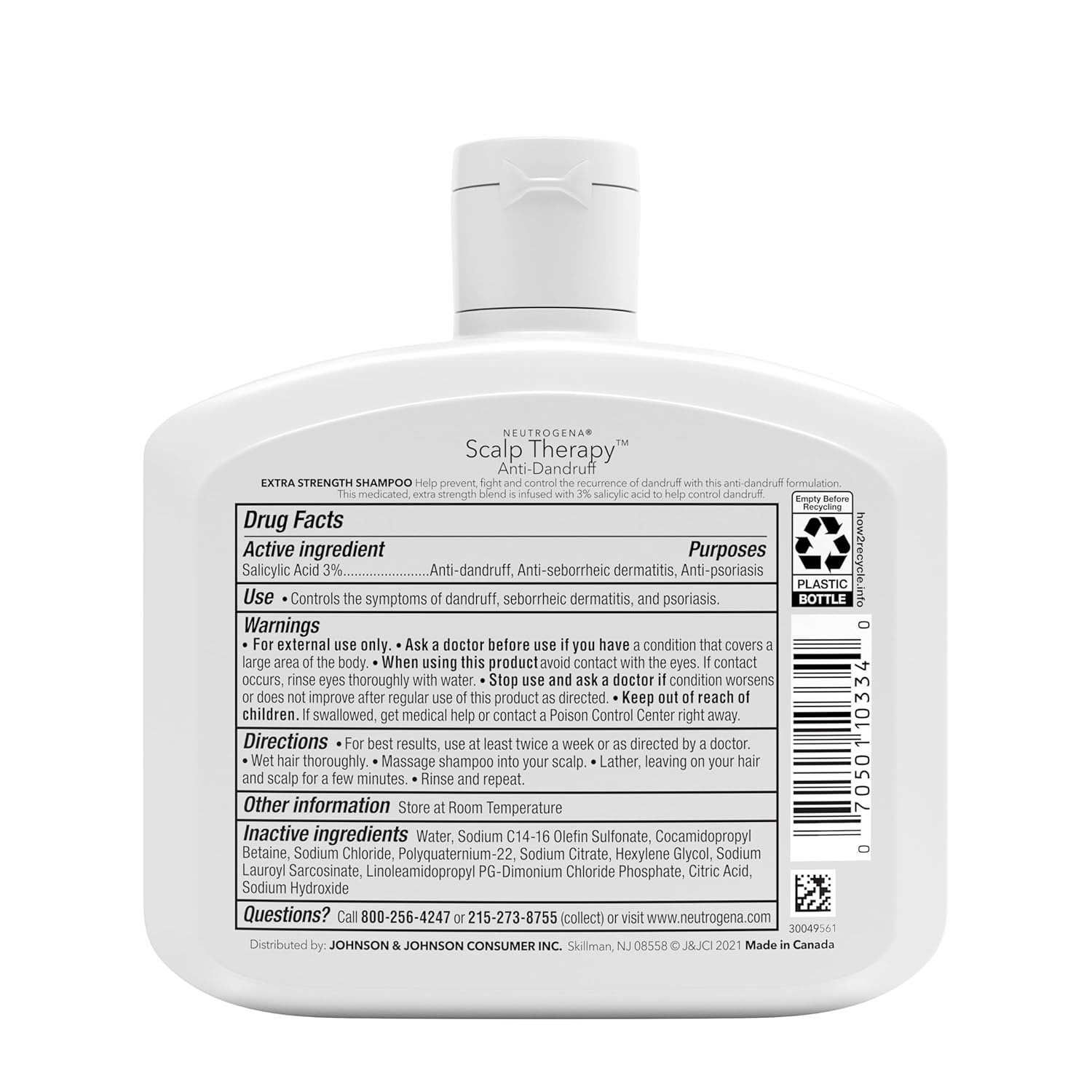 image:imageNeutrogena Scalp Therapy AntiDandruff Extra Strength Medicated Shampoo with 3 Salicylic Acid Helps Prevent Fight amp Control the Recurrence of Dandruff Fragrance Free 12 fl oz