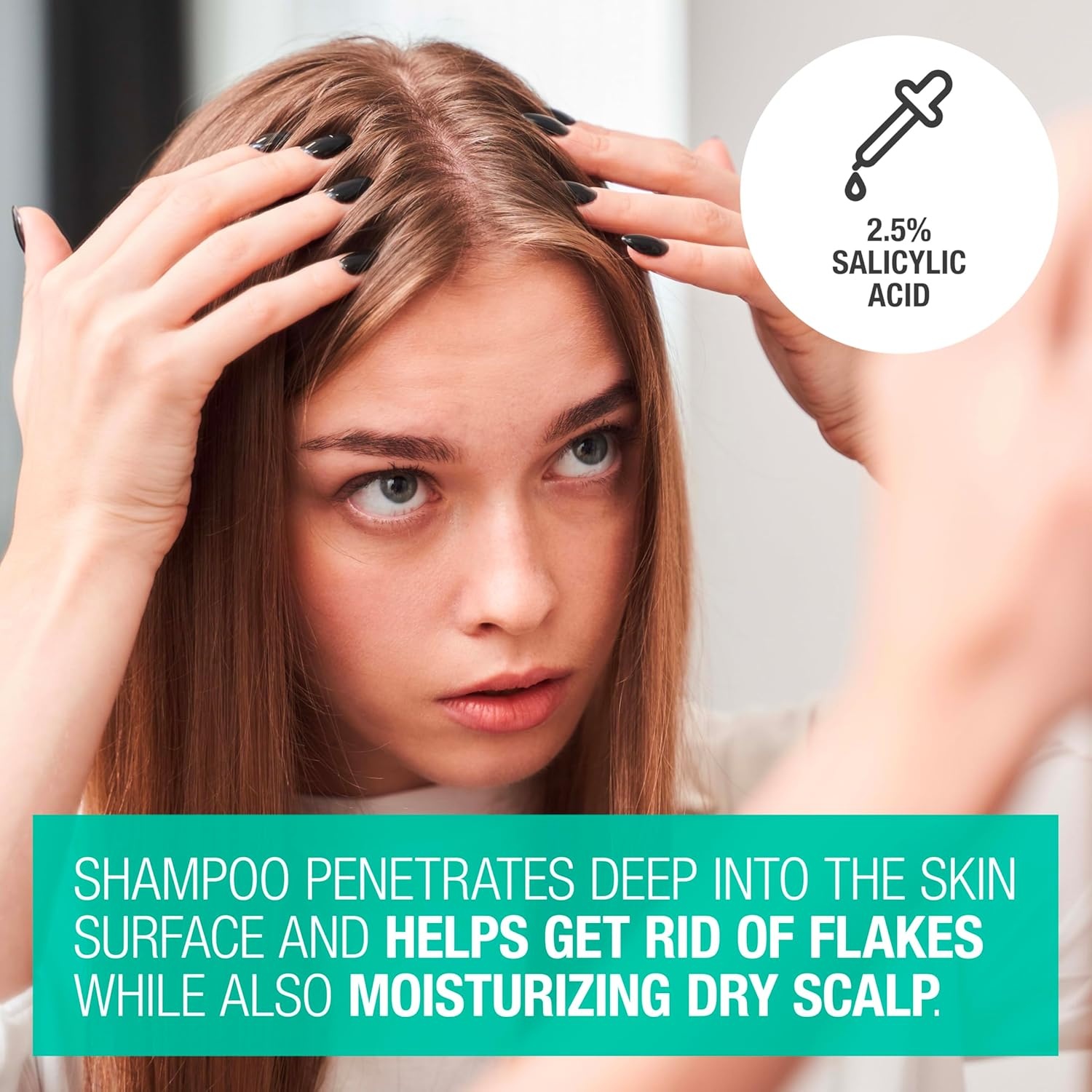 image:imageNeutrogena Scalp Therapy AntiDandruff Shampoo for Itchy Scalp 25 salicylic acid with Peppermint Fragrance 12 fl oz