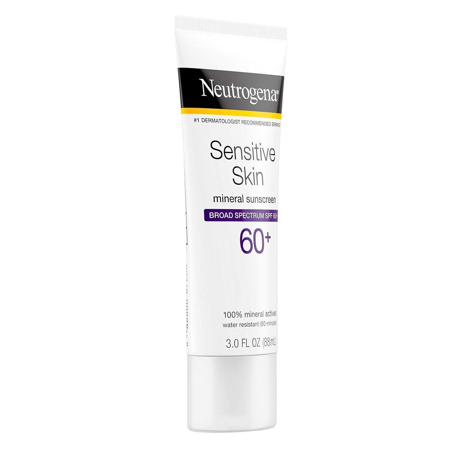 image:imageNeutrogena Sensitive Skin Mineral Sunscreen Lotion with Broad Spectrum SPF 60 amp Zinc Oxide WaterResistant Hypoallergenic Fragrance amp OilFree Gentle Sunscreen Formula 3 fl oz