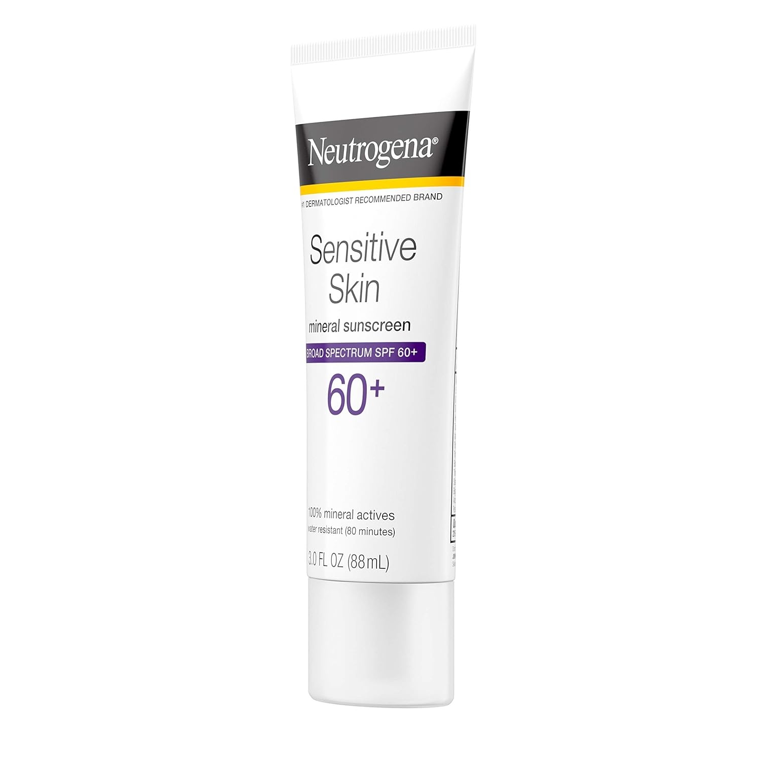image:imageNeutrogena Sensitive Skin Mineral Sunscreen Lotion with Broad Spectrum SPF 60 amp Zinc Oxide WaterResistant Hypoallergenic Fragrance amp OilFree Gentle Sunscreen Formula 3 fl oz