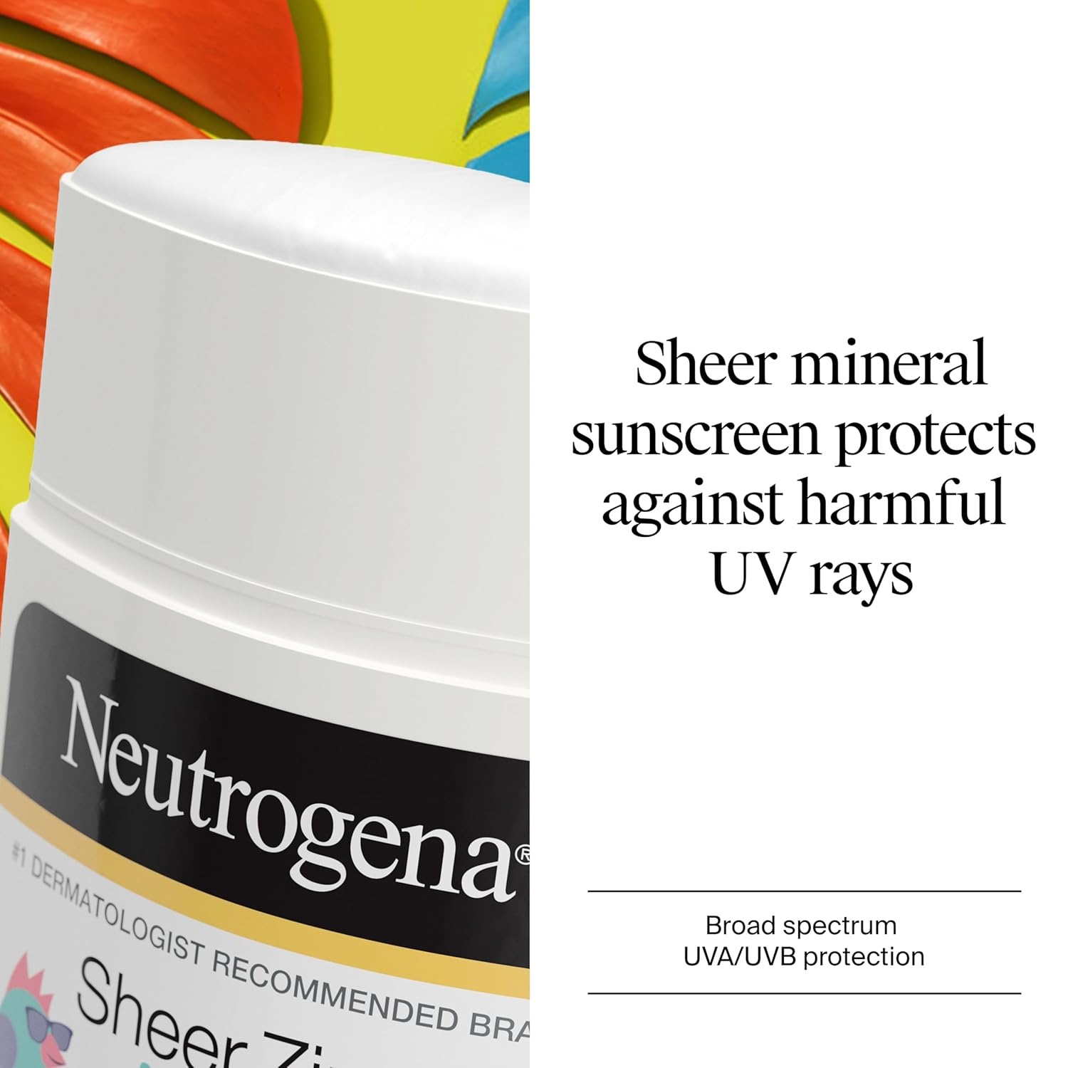 image:imageNeutrogena Sheer Zinc Oxide Kids Mineral Sunscreen Stick SPF 50 Plus UVAUVB Broad Spectrum Protection WaterResistant Sunscreen Stick Gentle on Sensitive Skin Dermatologist Recommended 15 ozNEUTROGENA SHEER ZINC