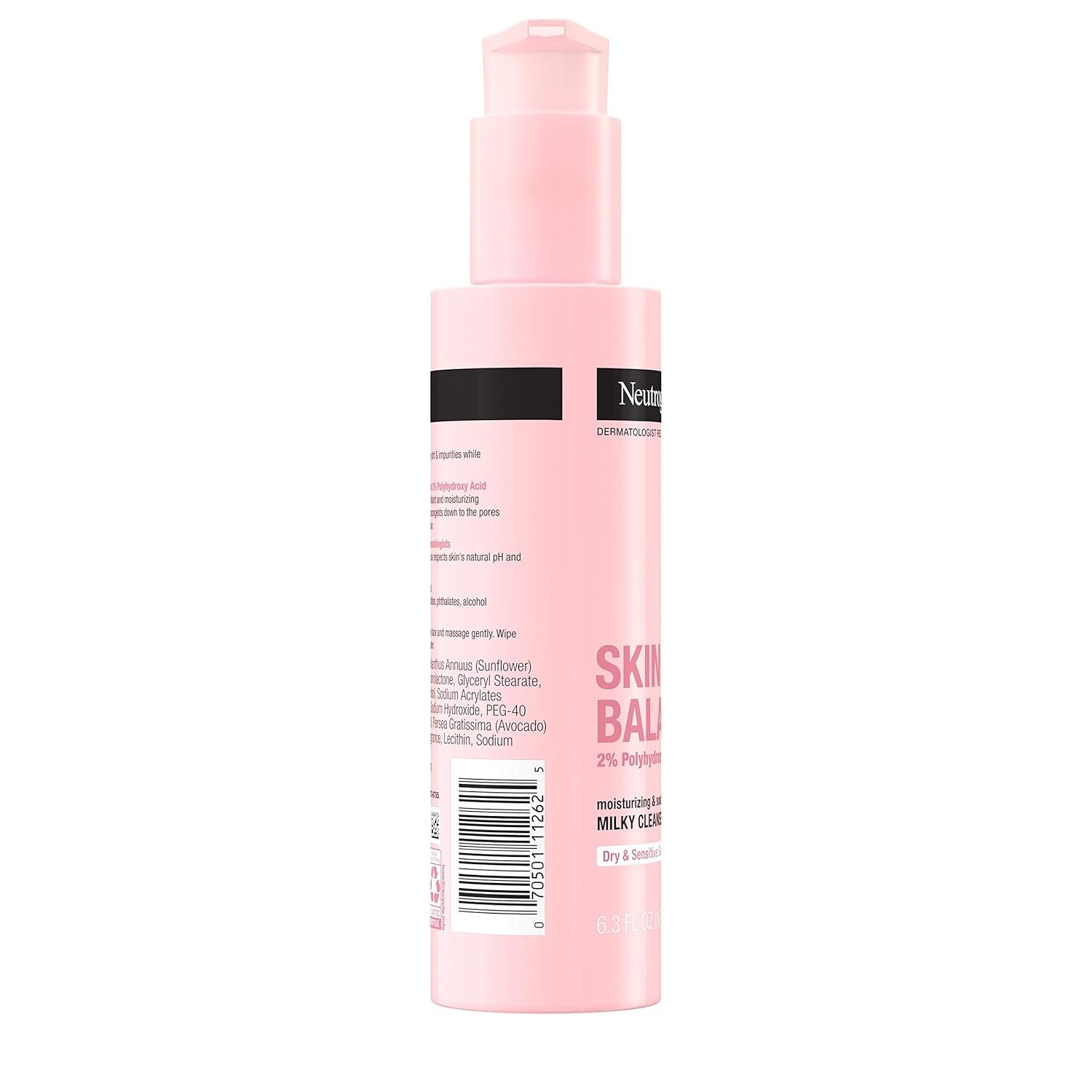 image:imageNeutrogena Skin Balancing Milky Cleanser with 2 Polyhydroxy Acid PHA Soothing amp Moisturizing Face Wash for Dry amp Sensitive Skin ParabenFree SoapFree SulfateFree 63 oz63 Fl Oz Pack of 1