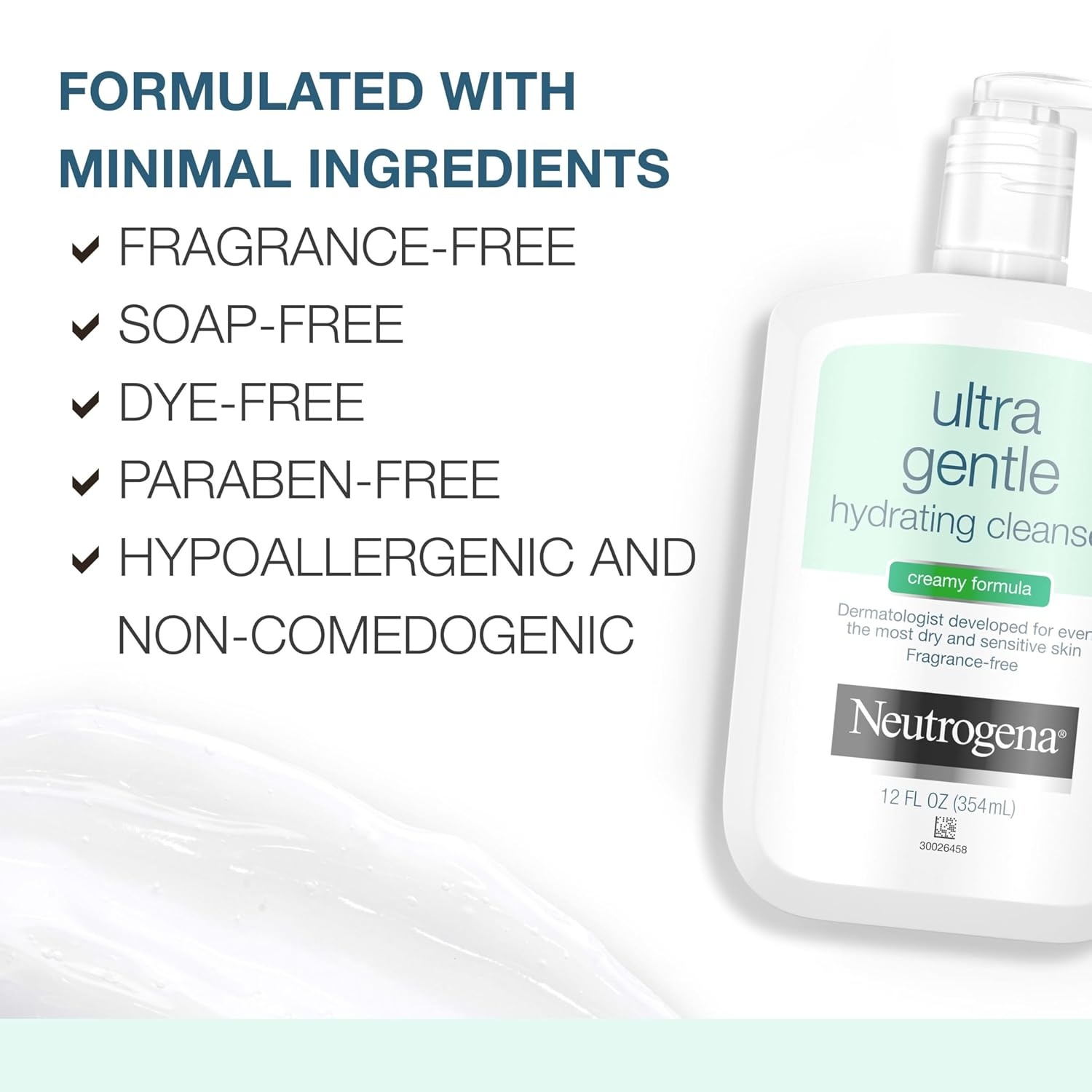 image:imageNeutrogena Ultra Gentle Hydrating Facial Cleanser NonFoaming Face Wash for Sensitive Skin Gently Cleanses Face Without Over Drying Oil Soap amp FragranceFree 12 fl ozHydrating Cleanser