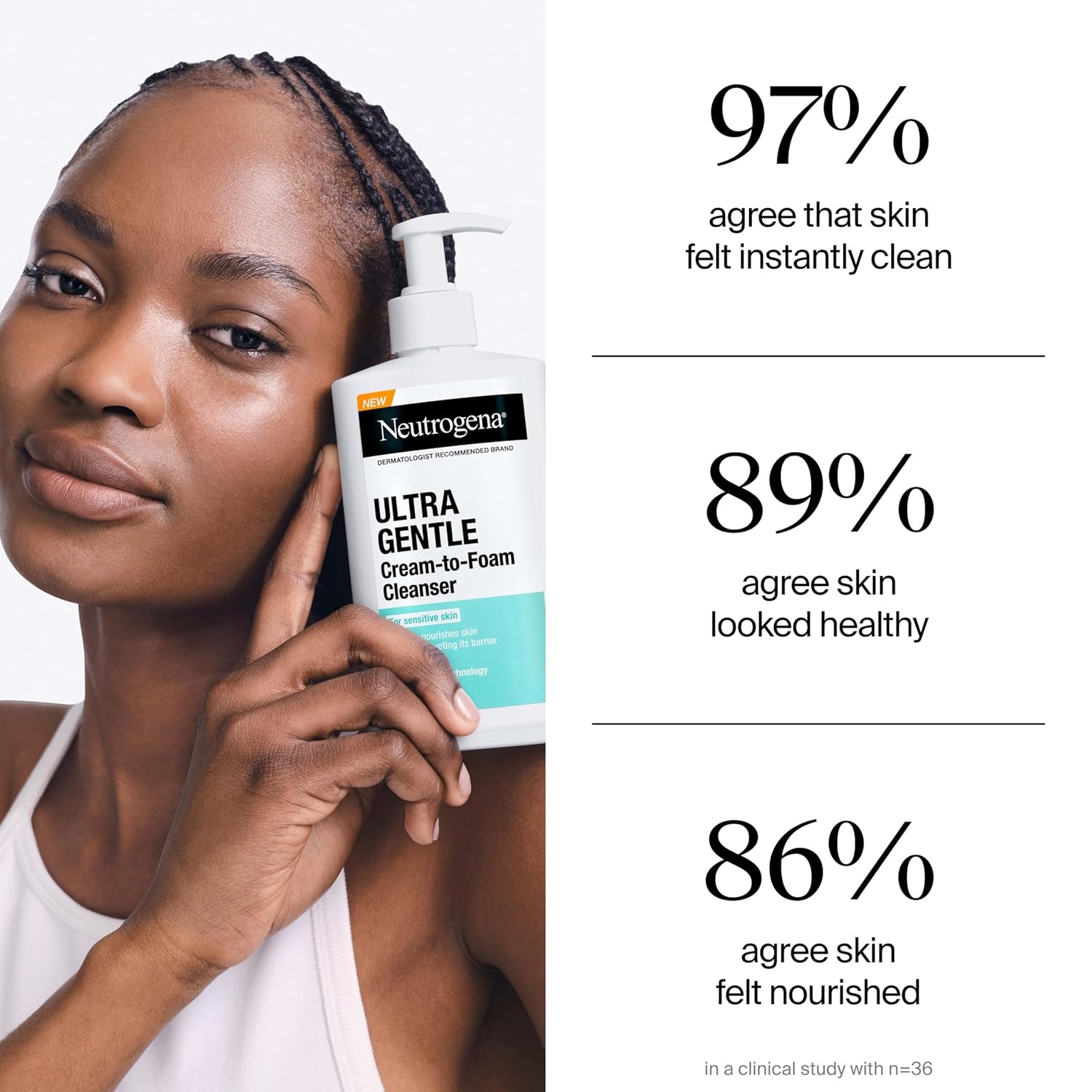 image:imageNeutrogena Ultra Gentle Hydrating Facial Cleanser NonFoaming Face Wash for Sensitive Skin Gently Cleanses Face Without Over Drying Oil Soap amp FragranceFree 12 fl ozCrram to Foam Cleanser