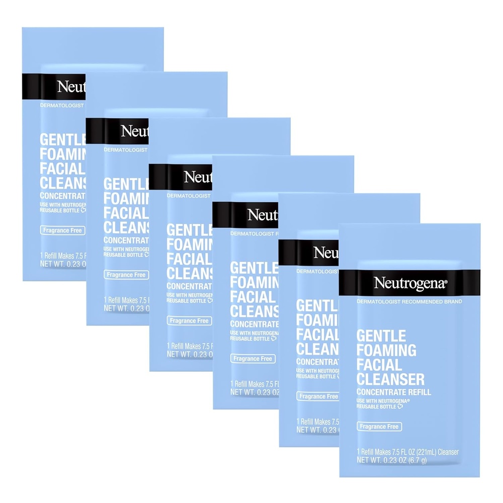 image:imageNeutrogena Gentle Foaming Facial Cleanser Concentrate 750 Oz Pack of 6 Sensitive Skin FragranceFree NonComedogenic Gently Cleanses to Remove Dirt Oil amp Makeup75 Fl Oz Pack of 1
