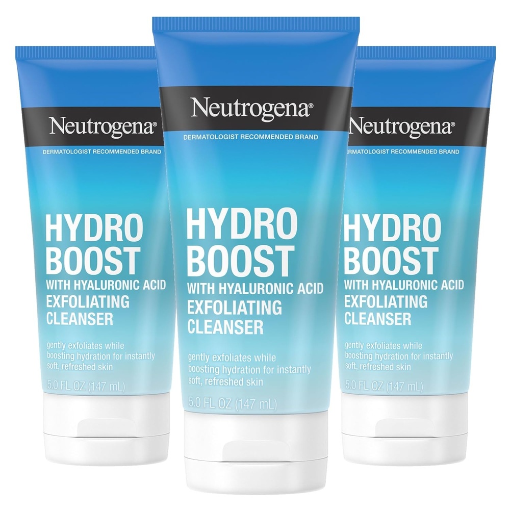 image:imageNeutrogena Hydro Boost Gentle Exfoliating Daily Facial Cleanser with Hyaluronic Acid Face Wash Clinically Proven to Increase Skins Hydration Level OilFree amp NonComedogenic 5 oz 3 Pack5 Ounce Pack of 3