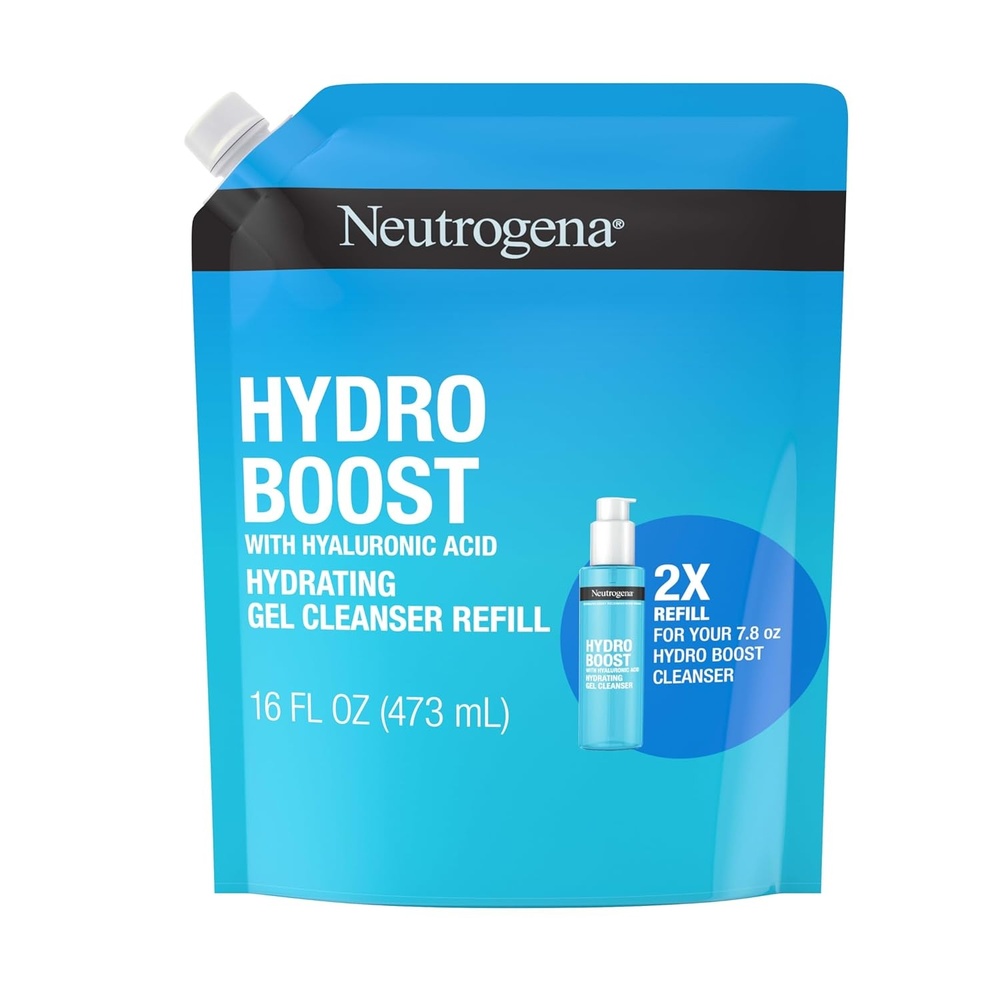 image:imageNeutrogena Hydro Boost Lightweight Hydrating Facial Cleansing Gel Gentle Face Wash amp Makeup Remover with Hyaluronic Acid Hypoallergenic amp Non Comedogenic Refill Pouch 16 fl oz16 Fl Oz Pack of 1
