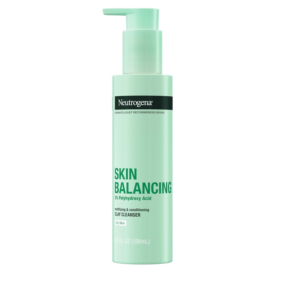 image:imageNeutrogena Skin Balancing Kaolin Clay Cleanser with 2 Polyhydroxy Acid PHA Mattifying amp Conditioning Face Wash for Oily Skin ParabenFree SoapFree SulfateFree 63 oz