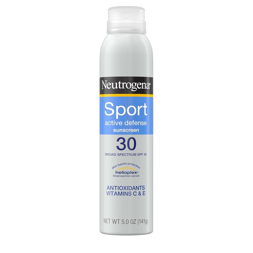 image:imageNeutrogena Sport Active Defense SPF 30 Sunscreen Spray Sweat amp Water Resistant Spray Sunscreen with Broad Spectrum UVAUVB Sun Protection for Sunburn Prevention OxybenzoneFree 50 oz