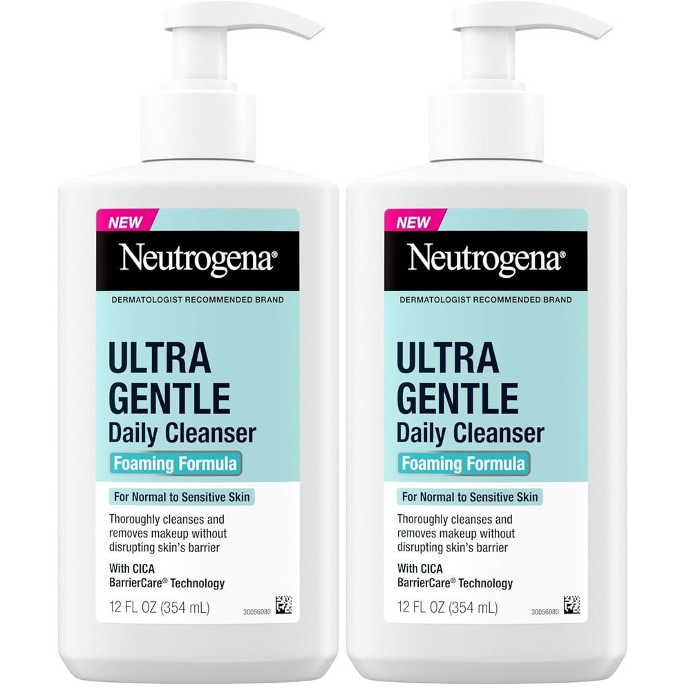 image:imageNeutrogena Ultra Gentle Foaming Facial Cleanser Daily Face Wash for Sensitive Skin Gently Removes Dirt Oil amp Makeup Without OverDrying FragranceFree 12 fl oz12 Fl Oz Pack of 2