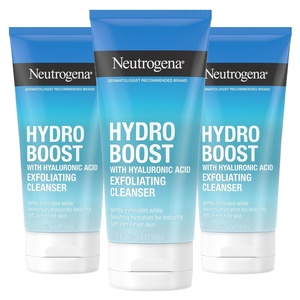 image:imageNeutrogena Hydro Boost Gentle Exfoliating Daily Facial Cleanser with Hyaluronic Acid Face Wash Clinically Proven to Increase Skins Hydration Level OilFree amp NonComedogenic 5 oz 3 Pack5 Ounce Pack of 3
