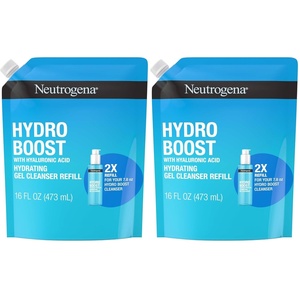 image:imageNeutrogena Hydro Boost Lightweight Hydrating Facial Cleansing Gel Gentle Face Wash amp Makeup Remover with Hyaluronic Acid Hypoallergenic amp Non Comedogenic Refill Pouch 16 fl oz16 Fl Oz Pack of 2