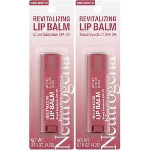 image:imageNeutrogena Revitalizing Tinted Lip Balm Broad Spectrum SPF 20 Sunscreen Moisturizing Lip Balm with a Sheer Tint for Softer Smoother HealthierLooking Lips Sheer Sunny Berry 30 15 oz015 Ounce Pack of 2