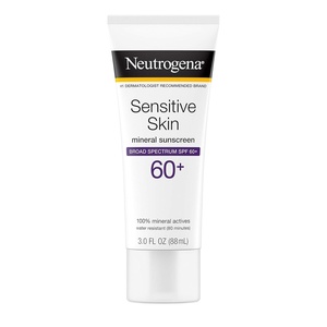 image:imageNeutrogena Sensitive Skin Mineral Sunscreen Lotion with Broad Spectrum SPF 60 amp Zinc Oxide WaterResistant Hypoallergenic Fragrance amp OilFree Gentle Sunscreen Formula 3 fl oz