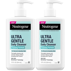 image:imageNeutrogena Ultra Gentle Foaming Facial Cleanser Daily Face Wash for Sensitive Skin Gently Removes Dirt Oil amp Makeup Without OverDrying FragranceFree 12 fl oz12 Fl Oz Pack of 2