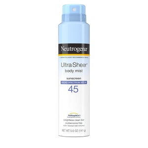 image:imageNeutrogena Ultra Sheer Body Mist Sunscreen Spray Broad Spectrum SPF 45 Lightweight NonGreasy amp Water Resistant OilFree amp NonComedogenic UVAUVB Sunscreen Mist 5 oz 3 PackSPF 45
