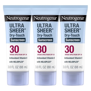 image:imageNeutrogena Ultra Sheer DryTouch Sunscreen SPF 30 for Face amp Body Lightweight Non Greasy Broad Spectrum UVAUVB No White Cast Water Resistant 80 Min Travel Sunscreen Lotion 3 fl oz Pack of 3SPF 30